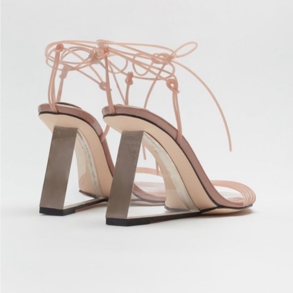 NIB Good American Heels Dusty Pink CINDER F*CKING RELLA WEDGE Size 6.5, 7.5 main image 1